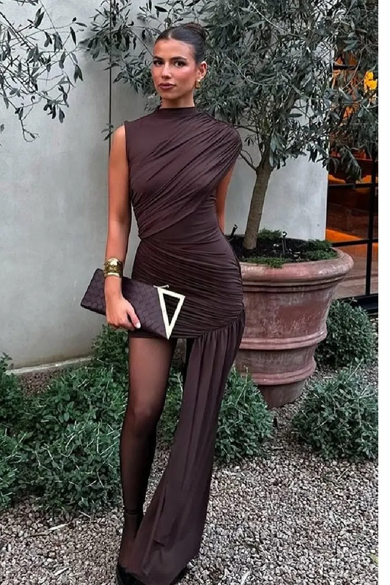 Asymmetry Mini Knitted Cocktail Wedding Guest dresses sold by Cocomelody product image thumbnail 4