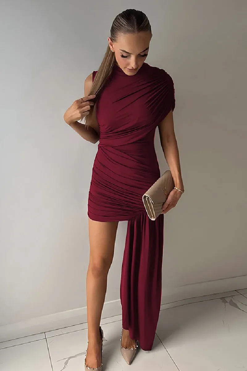 Asymmetry Mini Knitted Cocktail Wedding Guest dresses sold by Cocomelody product image thumbnail 5