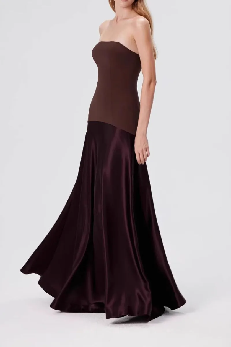 A-Line Maxi Satin Formal Wedding Guest Dresses 893459831892 sold by Cocomelody product image thumbnail 4
