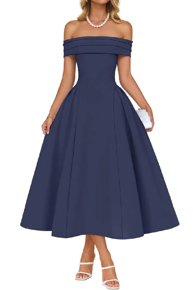 A-Line Tea Length Satin Formal Wedding Guest Dresses B0DS8NJRR3 sold by Cocomelody product image thumbnail 5