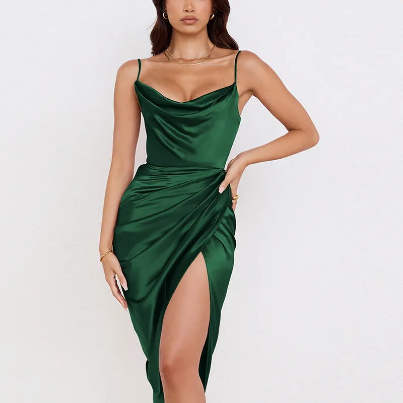 Sheath-Column Midi Elastic Silk like Satin Cocktia Wedding Guest Dresses 726597593577 sold by Cocomelody