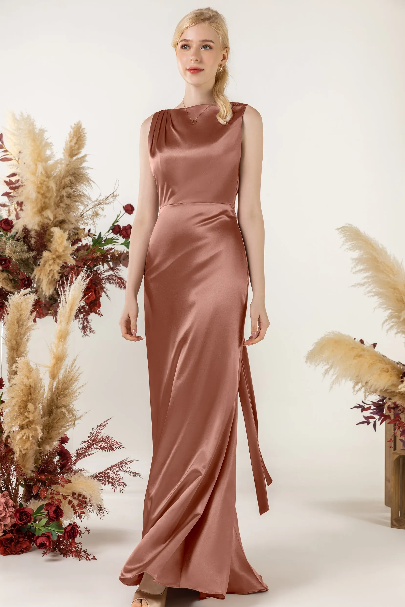 Trumpet Acetate Satin Bridesmaid Dress Formal Dresses CB0510 sold by Cocomelody product image thumbnail 5