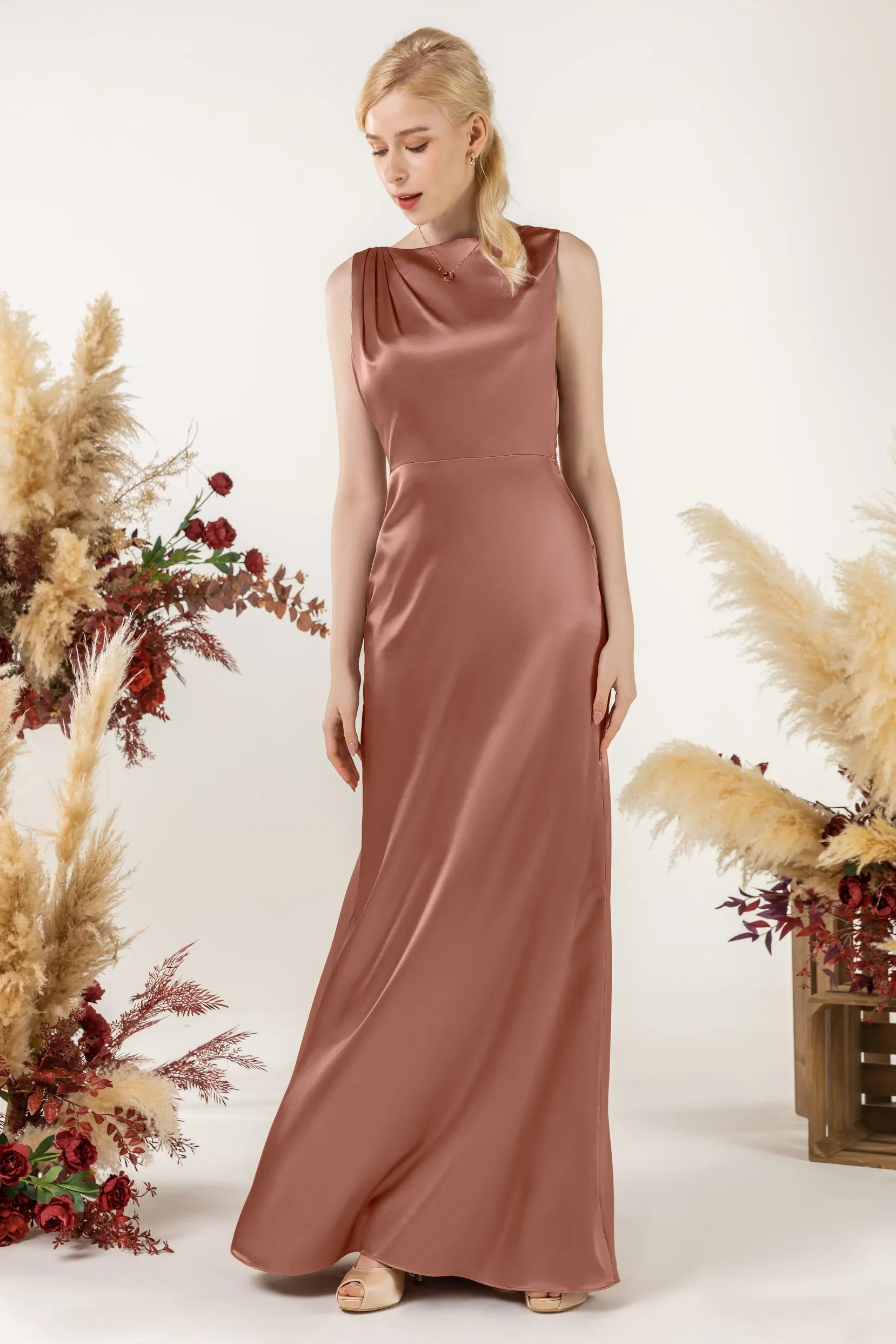 Trumpet Acetate Satin Bridesmaid Dress Formal Dresses CB0510 sold by Cocomelody product image thumbnail 3