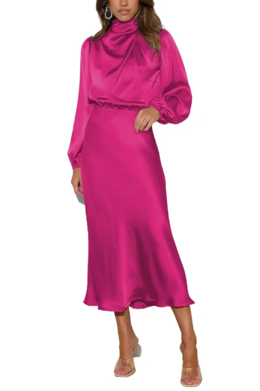 A-Line Midi Elastic Silk like Satin Formal Evening Dresses 719013207299 sold by Cocomelody