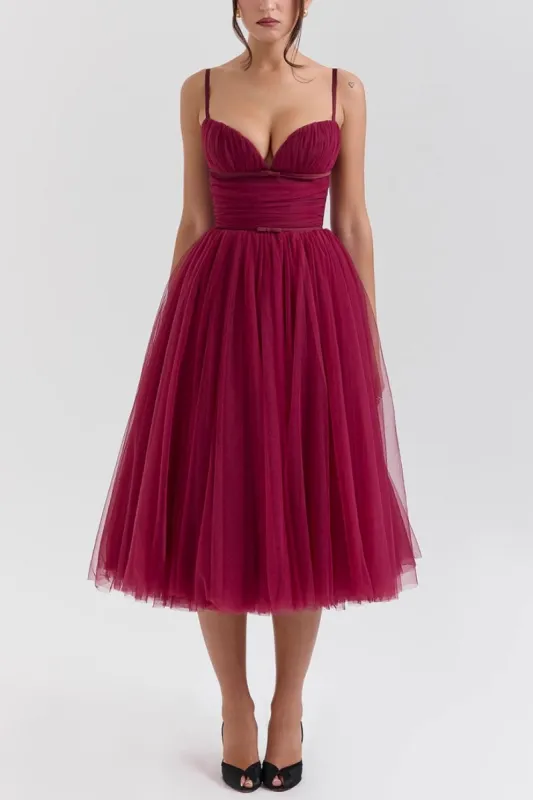 A-line Spaghetti Strap Tulle Formal Evening Dresses 854604954195 sold by Cocomelody