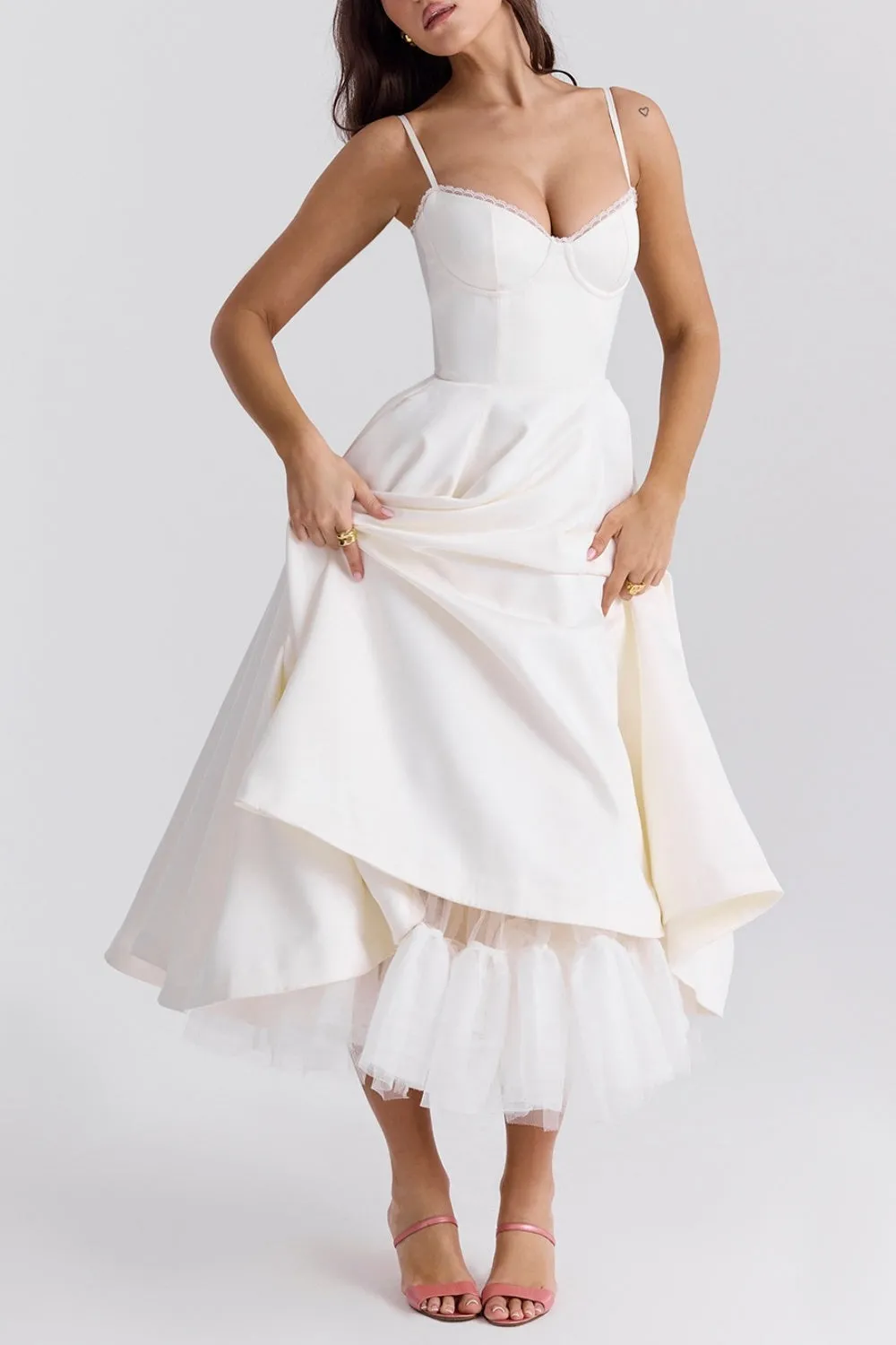 A-line Midi Satin Formal Evening Dresses 803510185058 sold by Cocomelody product image thumbnail 4