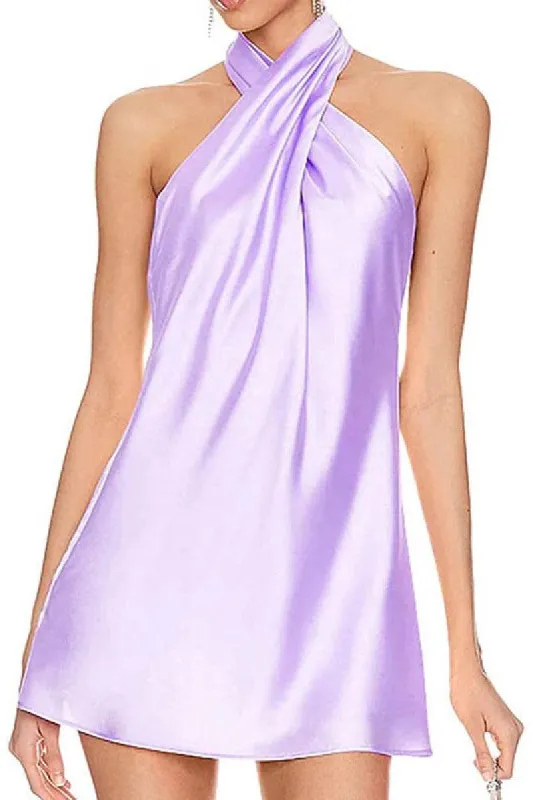 Short Mini Halter Satin Cocktail Wedding Guest Dresses 719578082098 sold by Cocomelody