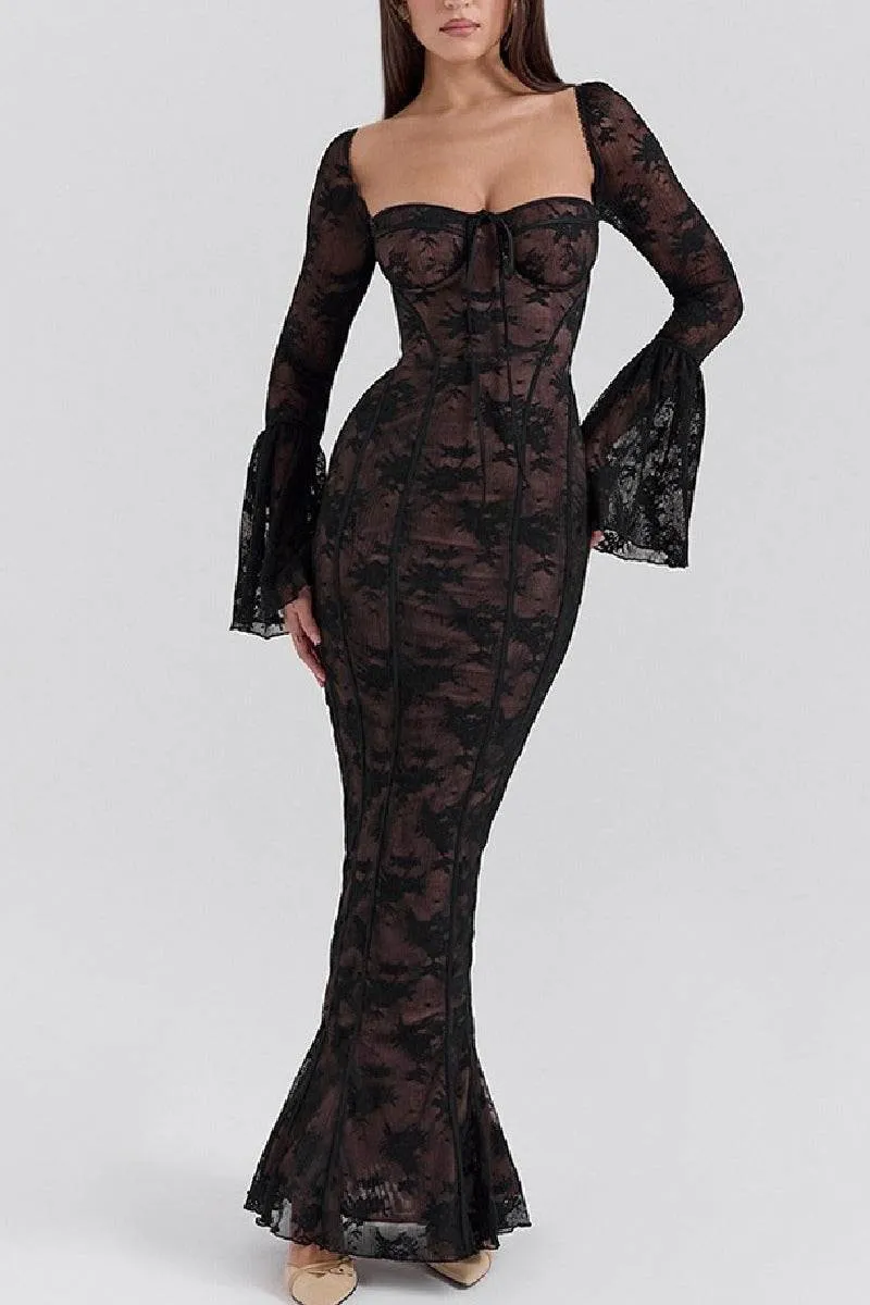 Sheath Column Maxi Lace Formal Evening Dresses 837990022170 sold by Cocomelody