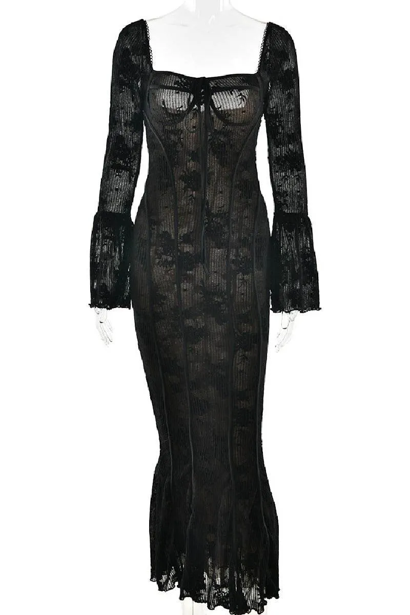 Sheath Column Maxi Lace Formal Evening Dresses 837990022170 sold by Cocomelody product image thumbnail 5