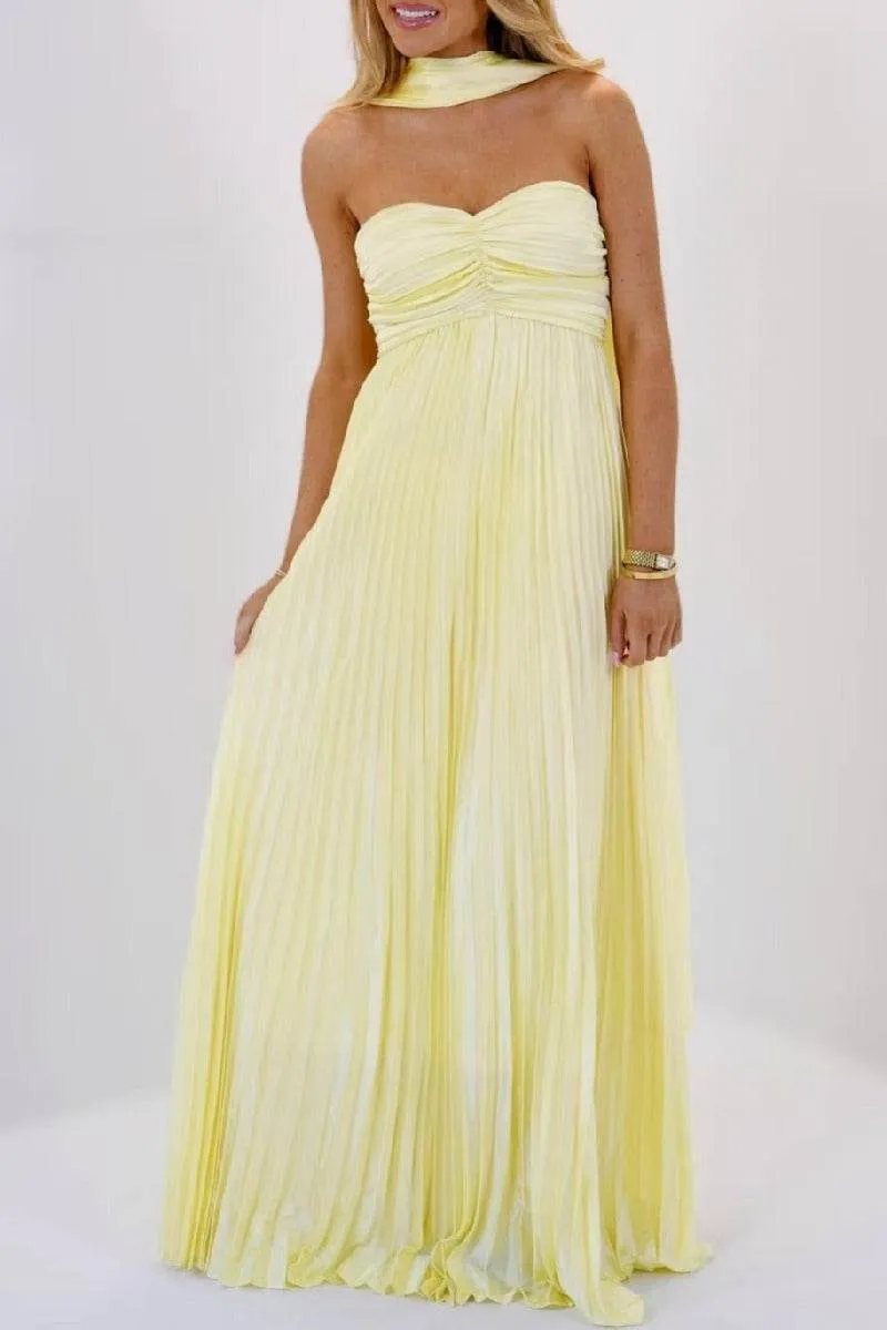 A-line Maxi Pleated Spandex Satin Formal Evening Dresses 937501662612 sold by Cocomelody product image thumbnail 2