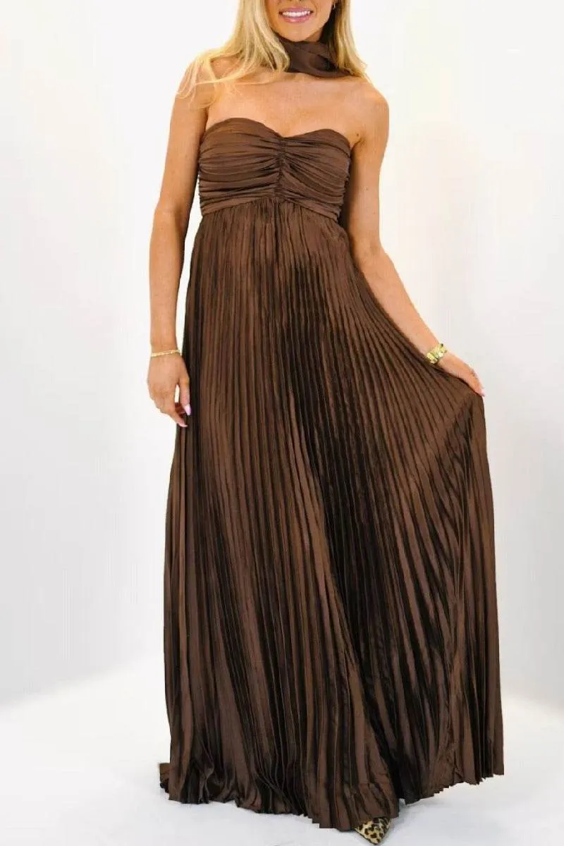 A-line Maxi Pleated Spandex Satin Formal Evening Dresses 937501662612 sold by Cocomelody