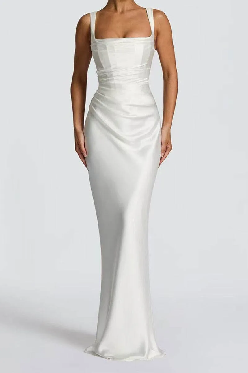 Sheath-Column Maxi Satin Formal Evening Dresses 971343877638 sold by Cocomelody product image thumbnail 4