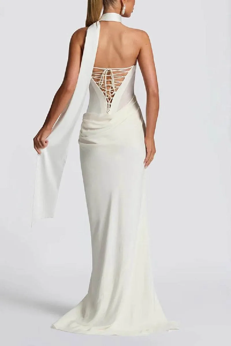 Sheath-Column Sweep-Brush Train Elastic Silk like Satin Formal Evening Dress 972310810695 sold by Cocomelody product image thumbnail 4