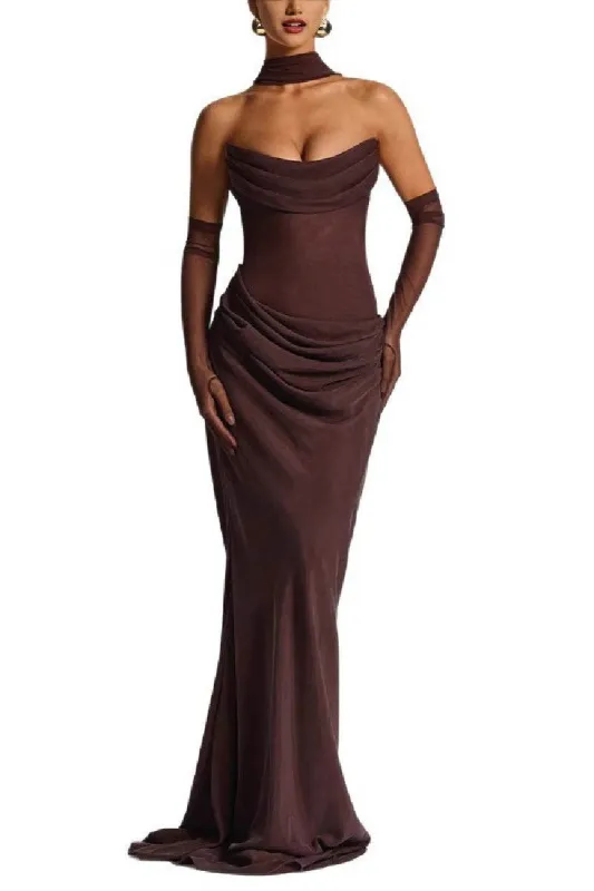 Sheath-Column Sweep-Brush Train Elastic Silk like Satin Formal Evening Dress 972310810695 sold by Cocomelody