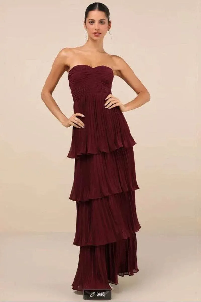 A-line Maxi Pleated Satin Formal Evening Dresses 847845179738 sold by Cocomelody product image thumbnail 5