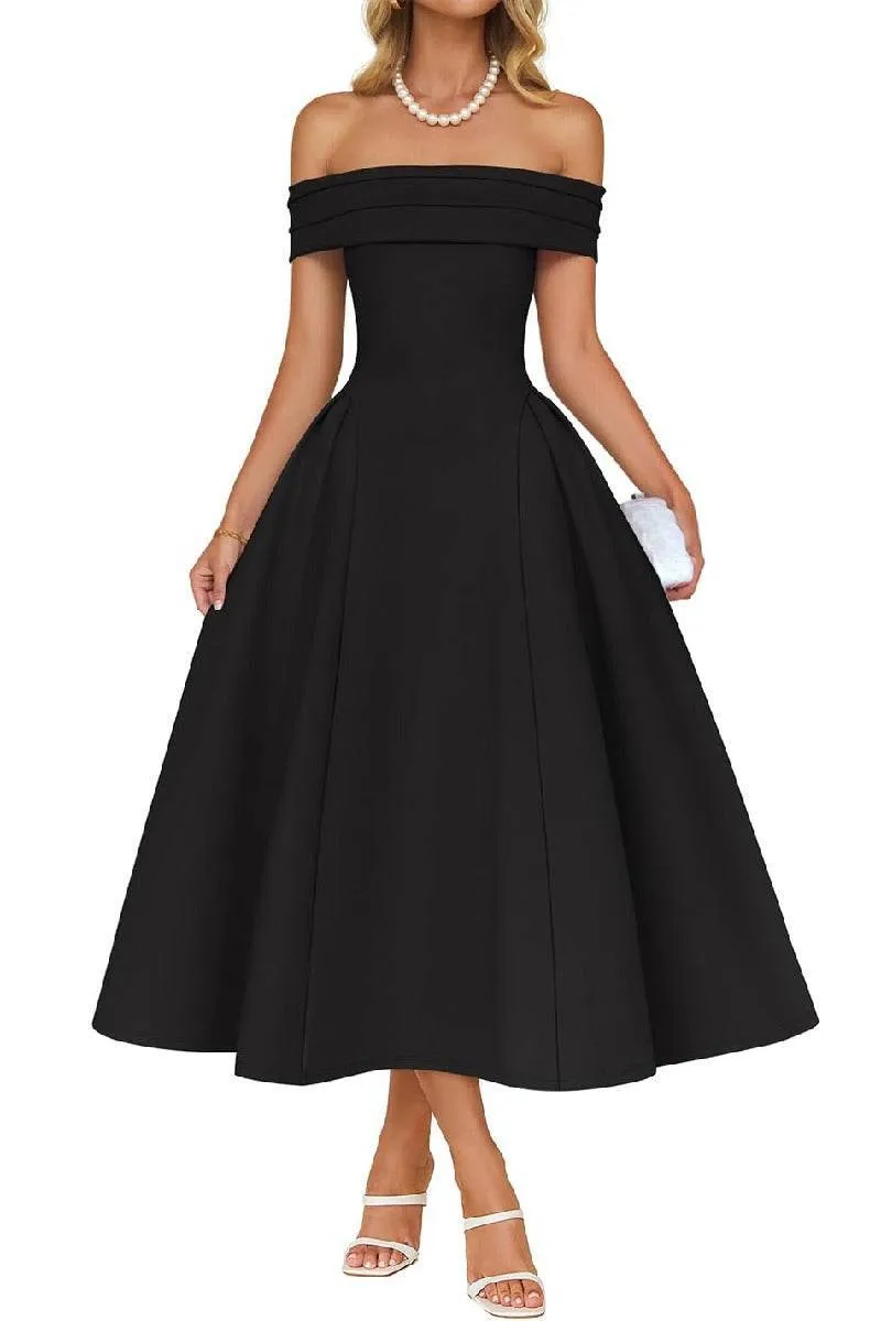 A-Line Midi Satin Formal Wedding Guest Dresses B0DS8NJRR3 sold by Cocomelody product image thumbnail 5