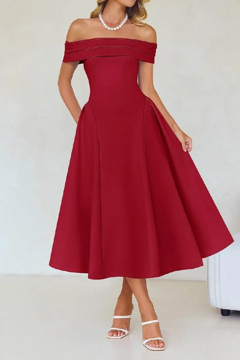 A-Line Midi Satin Formal Wedding Guest Dresses B0DS8NJRR3 sold by Cocomelody product image thumbnail 4