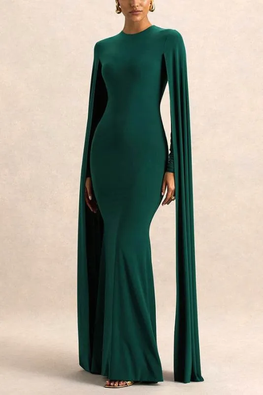 Mermaid Maxi Knitted Semi Formal Wedding Guest Dresses 8475538129054 sold by Cocomelody