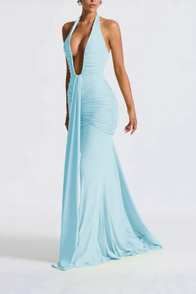 Mermaid Maxi Knitted Semi Formal Wedding Guest Dresses 917018224683 sold by Cocomelody product image thumbnail 4