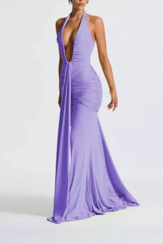 Mermaid	Maxi Knitted Semi Formal Wedding Guest Dresses 917018224683 sold by Cocomelody