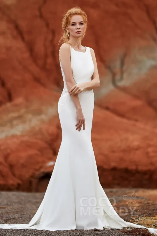 Mermaid Court Train Knitted Fabric Wedding Dress LD5818 sold by Cocomelody
