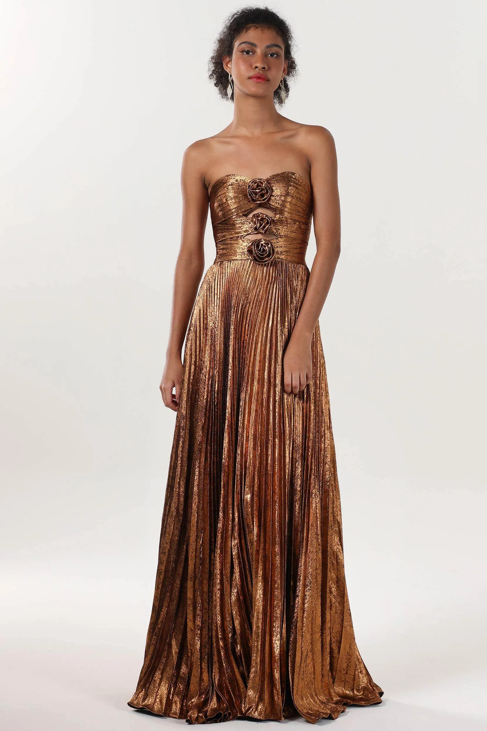 A-Line Maxi Metallic Formal Dress CS0656CR sold by Cocomelody