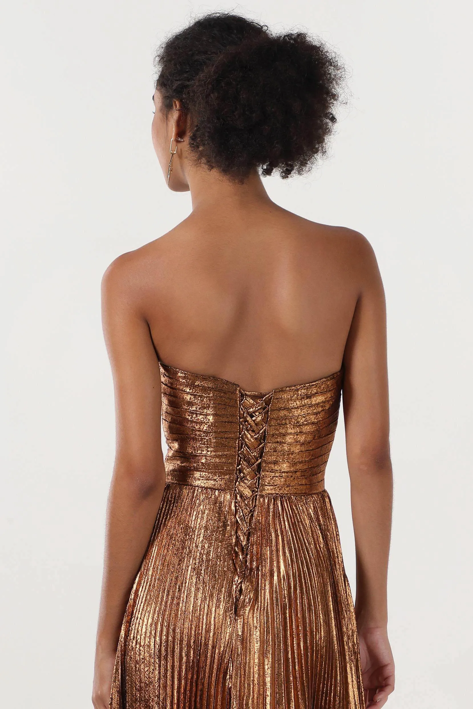 A-Line Maxi Metallic Formal Dress CS0656CR sold by Cocomelody product image thumbnail 5