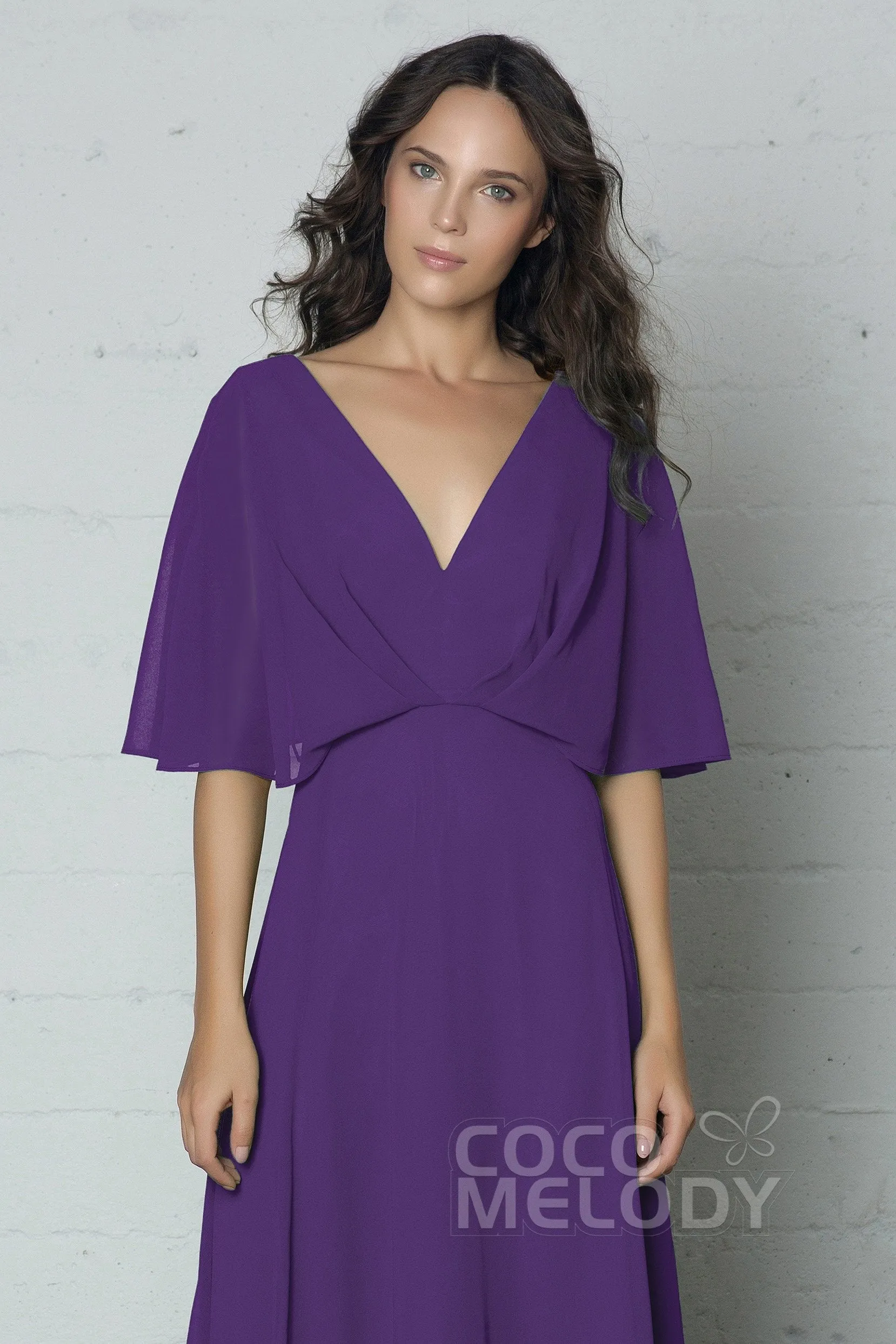 Sheath-Column Floor Length Chiffon Dress PR17024 sold by Cocomelody product image thumbnail 5