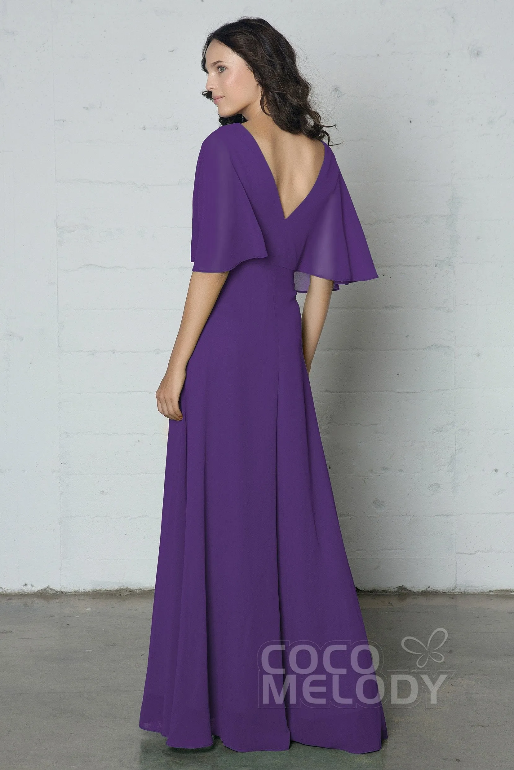 Sheath-Column Floor Length Chiffon Dress PR17024 sold by Cocomelody product image thumbnail 2