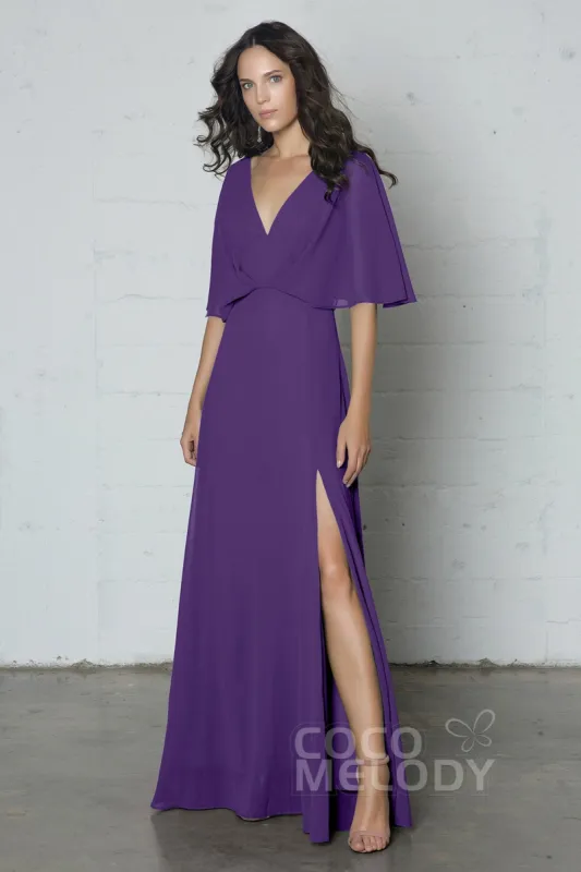Sheath-Column Floor Length Chiffon Dress PR17024 sold by Cocomelody