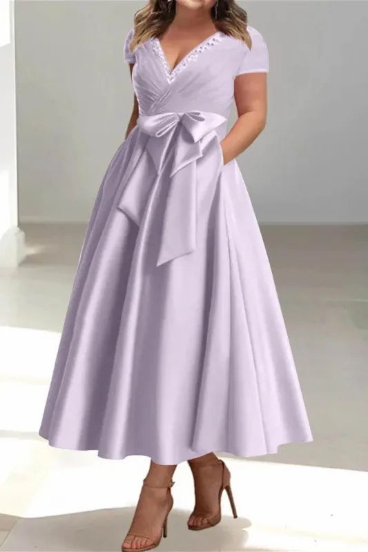 A Line V Neck Mother of the Bride Dresses with Pockets CM0350CR sold by Cocomelody
