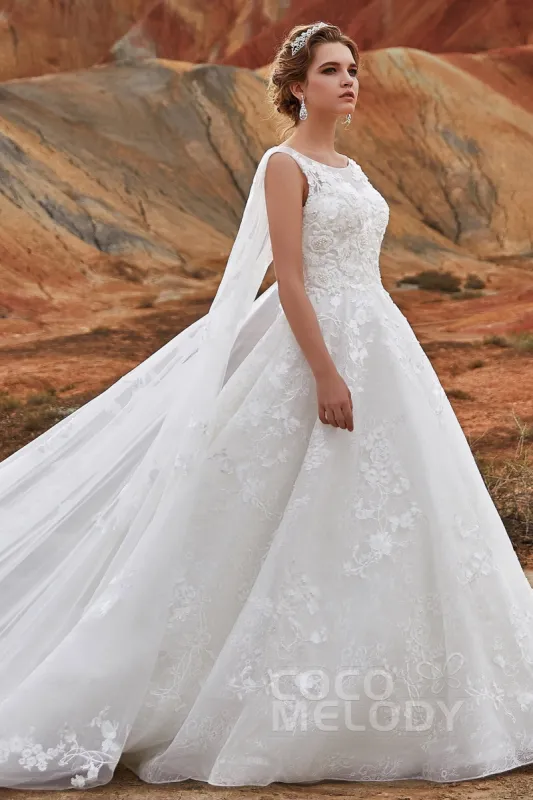 A-Line Cathedral Train Lace Wedding Dress LD5766 sold by Cocomelody