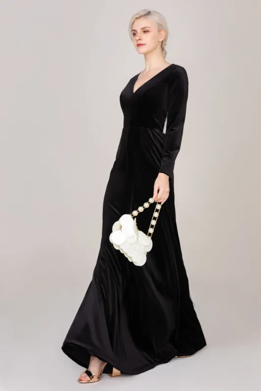 Sheath-Column Floor Length Velvet Dress CS0333 sold by Cocomelody