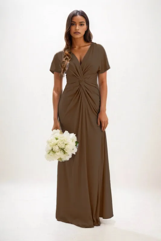 A-Line Maxi Luxe Satin Dress CB0838CS sold by Cocomelody