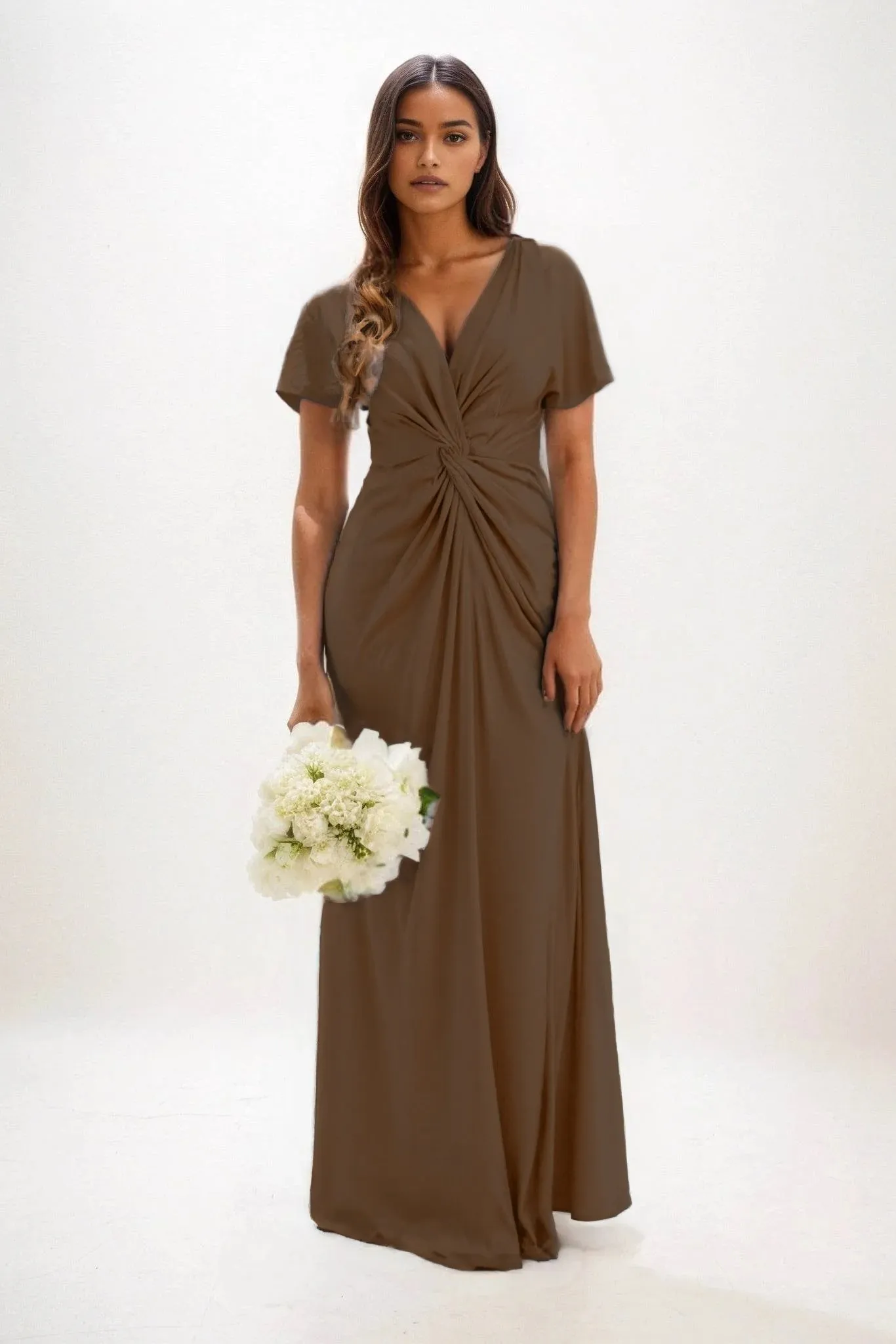 A-Line Maxi Luxe Satin Dress CB0838CS sold by Cocomelody