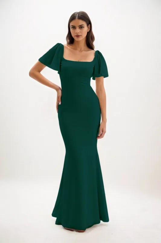 Sheath-Column Maxi Chiffon Dress CB0813CS made by Cocomelody