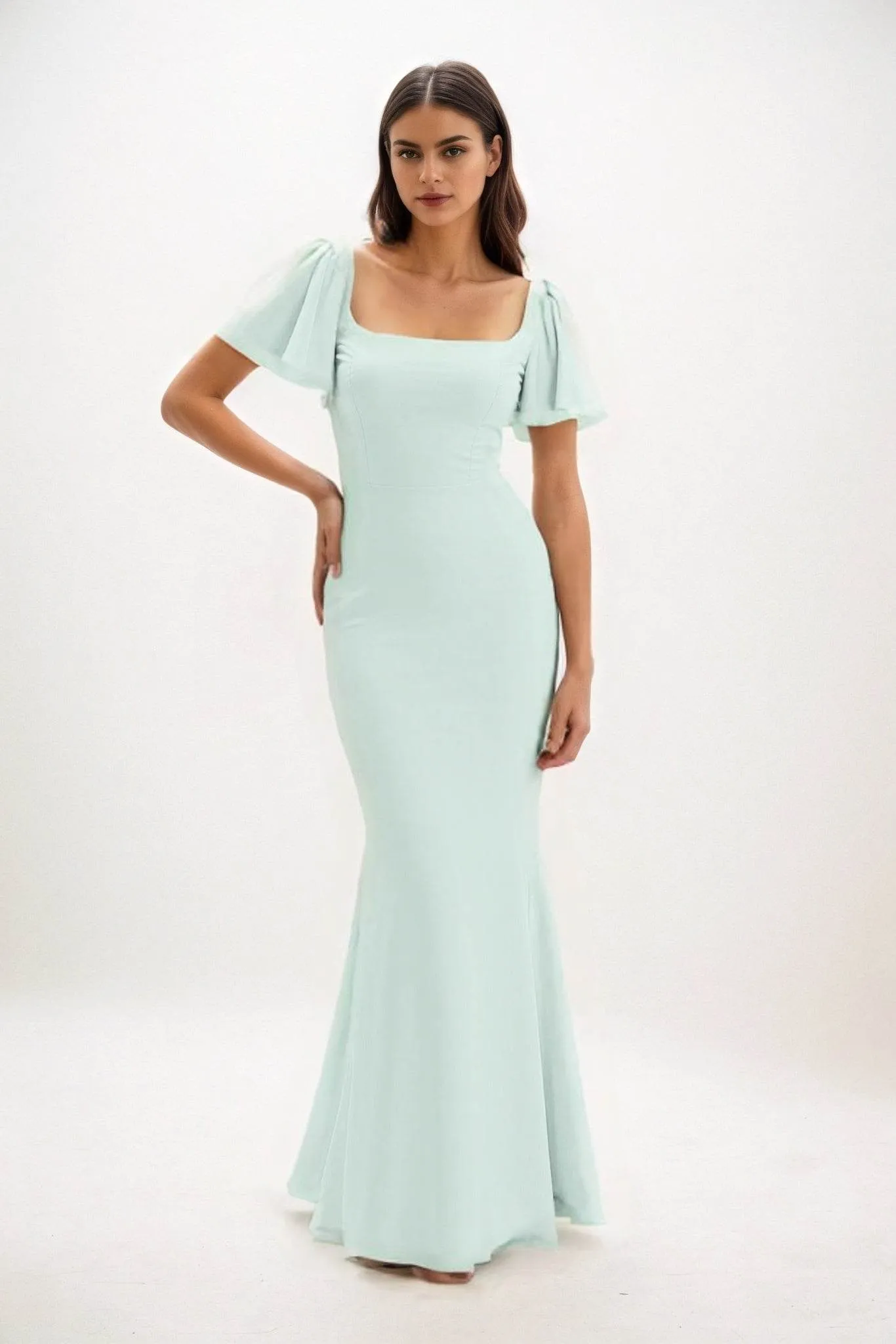 Sheath-Column Maxi Chiffon Dress CB0813CS sold by Cocomelody product image thumbnail 5