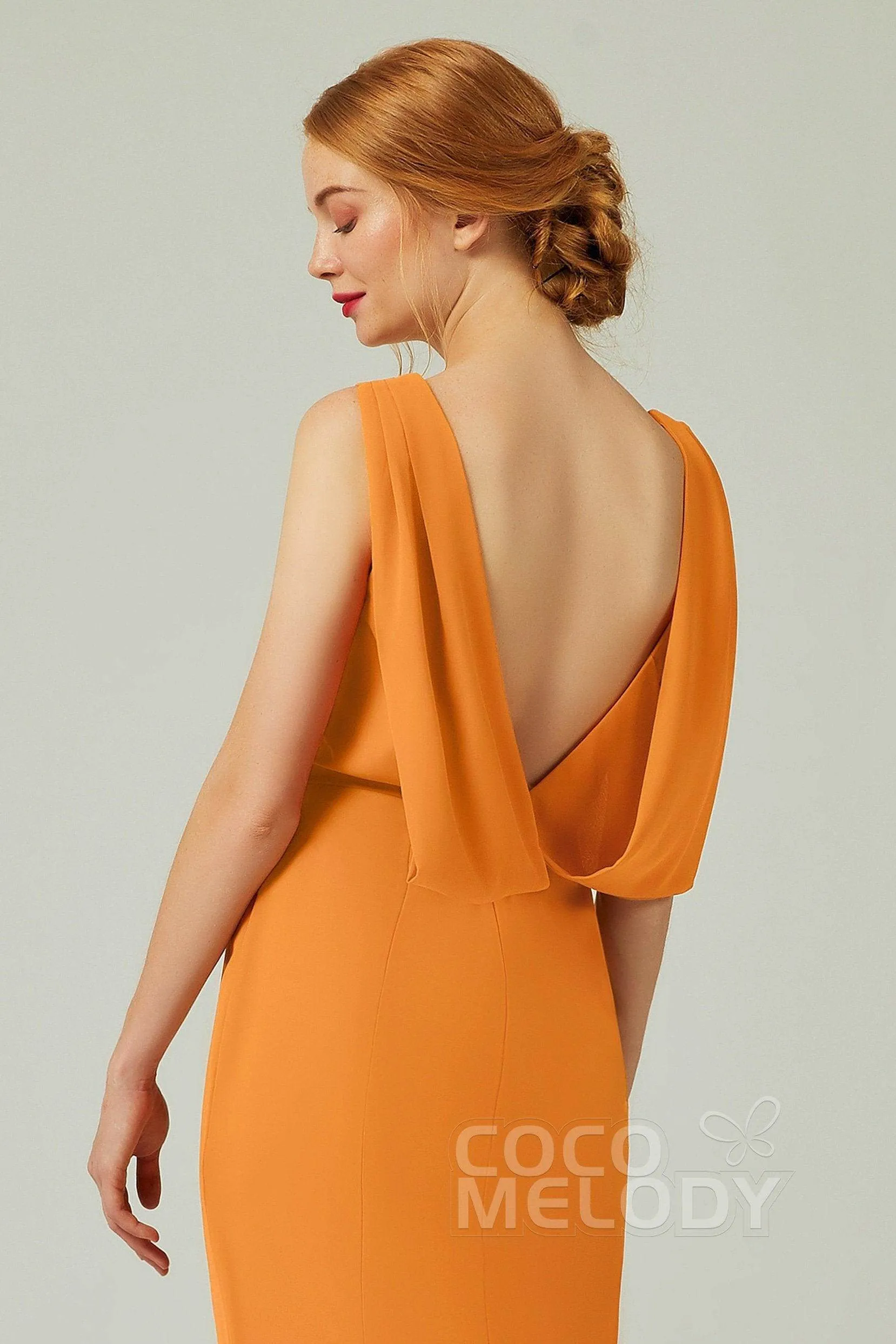 Sheath-Column Sweep-Brush Chiffon Dresses CB0310CS sold by Cocomelody product image thumbnail 5