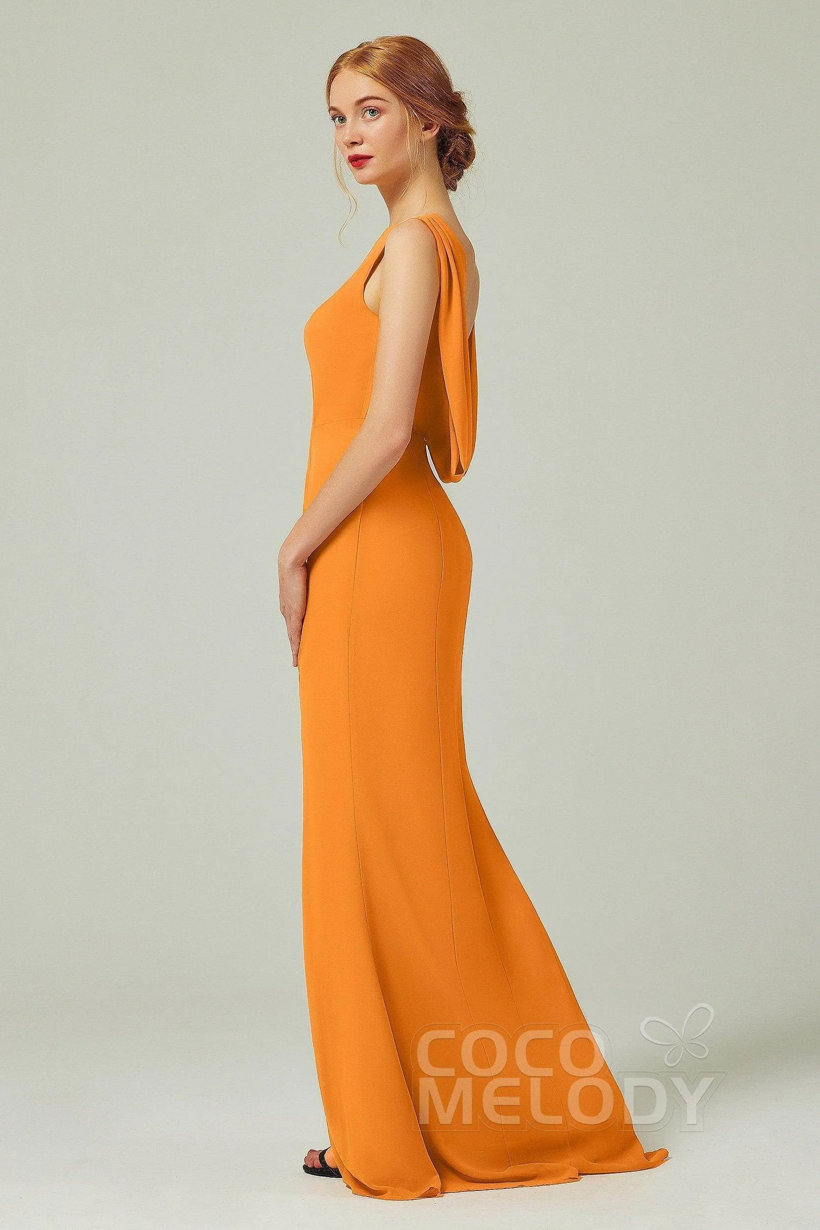 Sheath-Column Sweep-Brush Chiffon Dresses CB0310CS sold by Cocomelody product image thumbnail 3