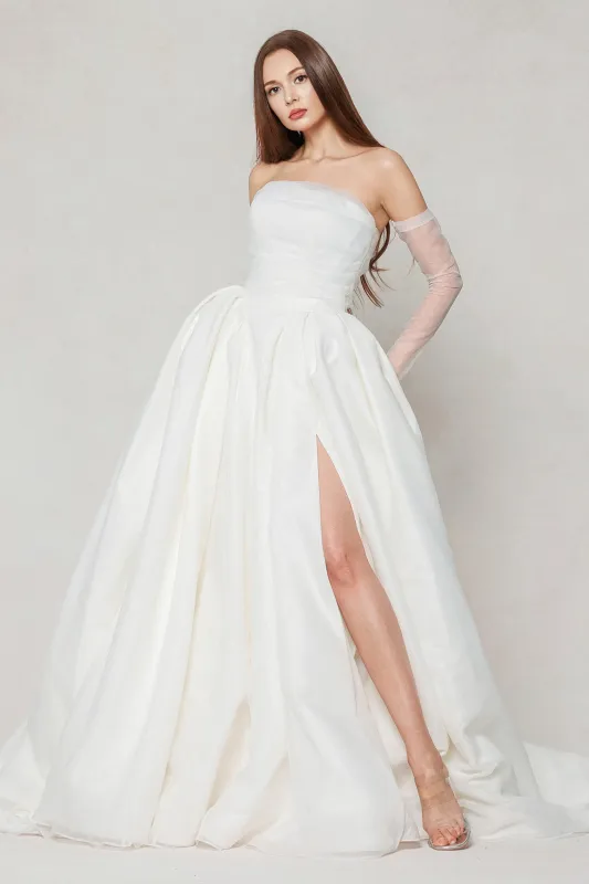 Ball Gown Chapel Train Organza Wedding Dress CW3591 sold by Cocomelody
