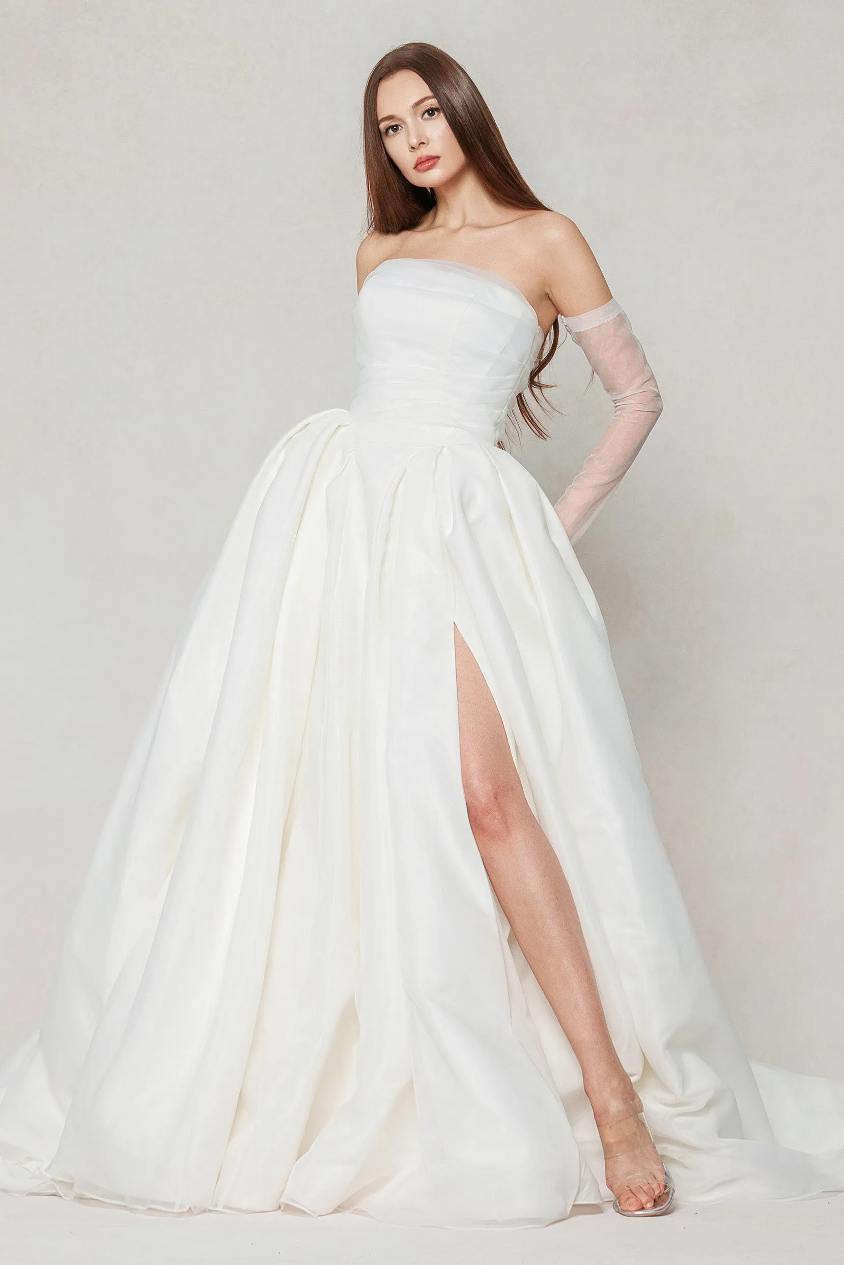 Ball Gown Chapel Train Organza Wedding Dress CW3591 sold by Cocomelody