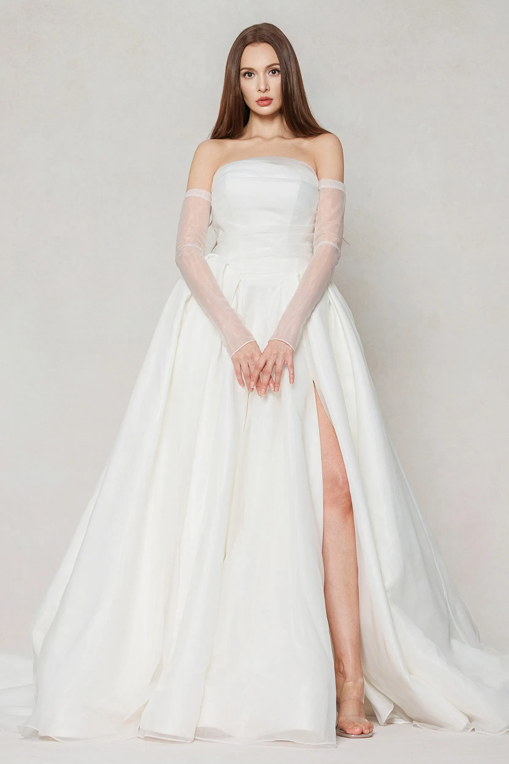 Ball Gown Chapel Train Organza Wedding Dress CW3591 sold by Cocomelody product image thumbnail 4