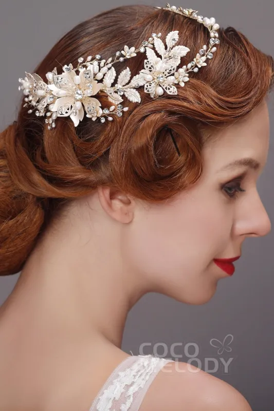 Chic Alloy Headpiece with Imitation Pearl AH17043 sold by Cocomelody