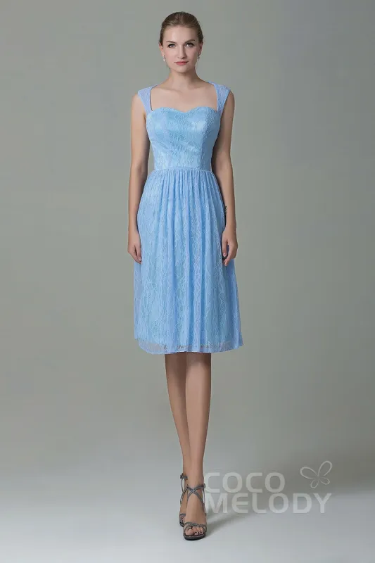 Sheath-Column Knee Length Lace Bridesmaid Dress COZK16007 sold by Cocomelody