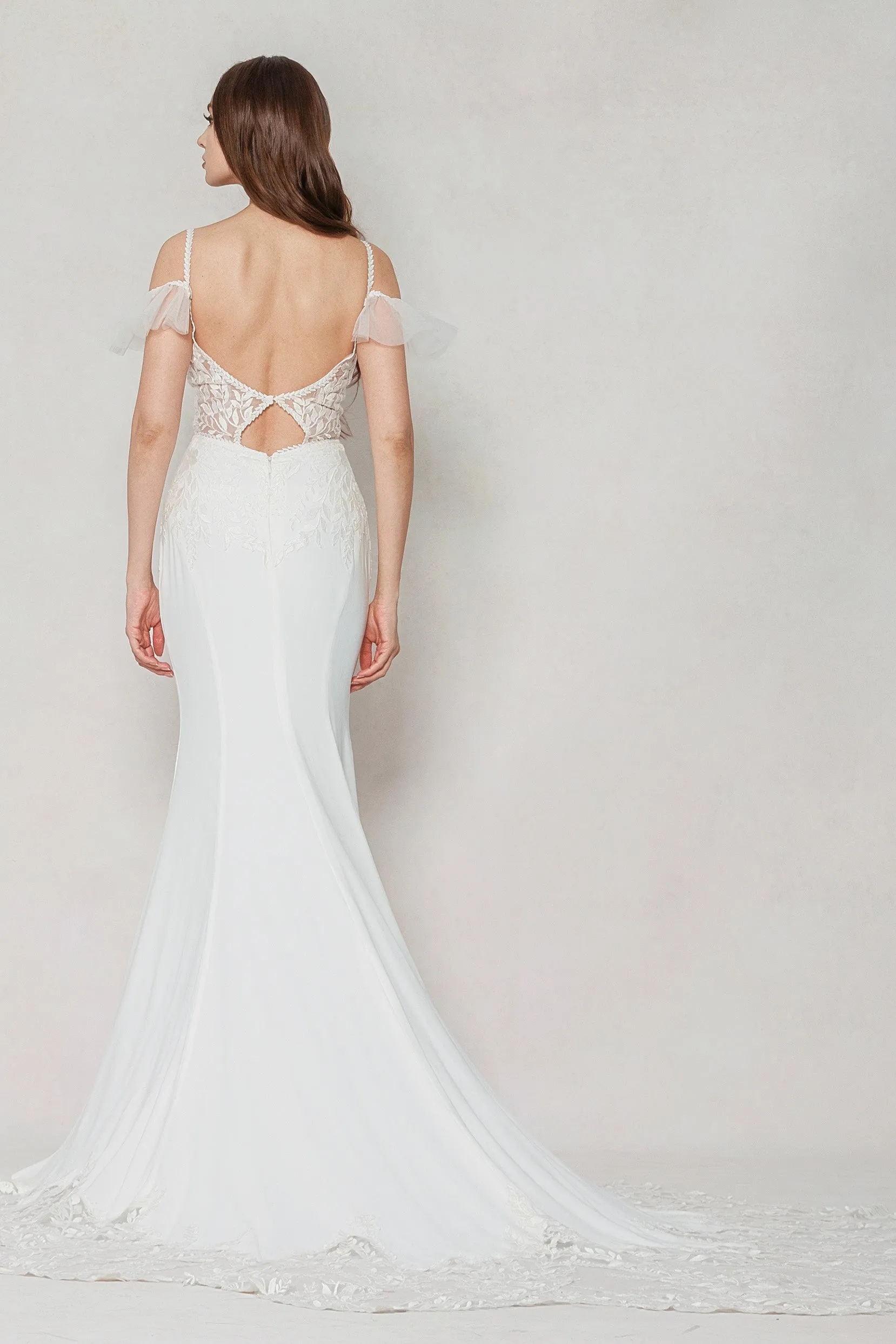 Trumpet-Mermaid Court Train Stretch Satin Wedding Dress CW3617 sold by Cocomelody product image thumbnail 2