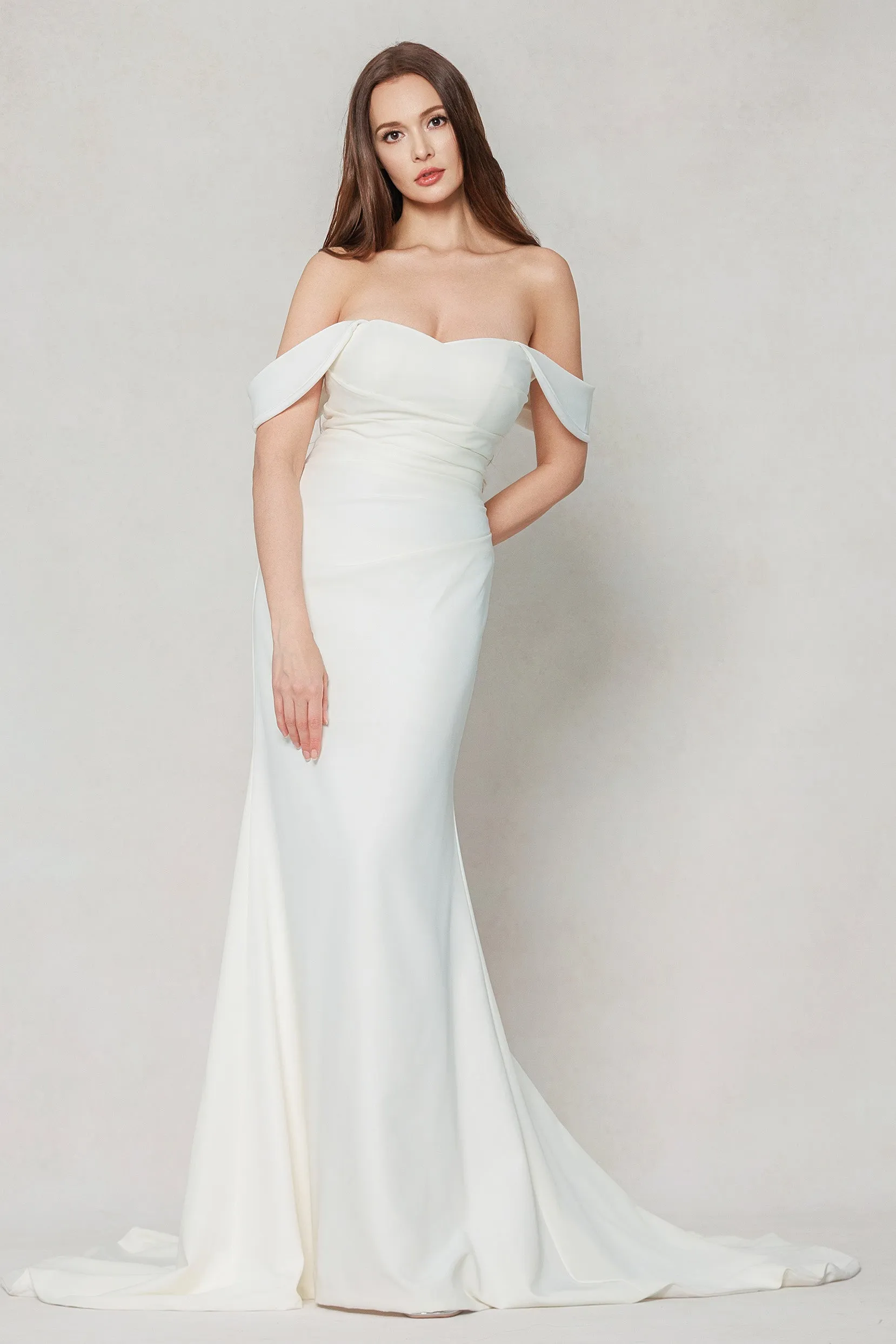 Trumpet-Mermaid Court Train Stretch Satin Wedding Dress CW3604 sold by Cocomelody product image thumbnail 3
