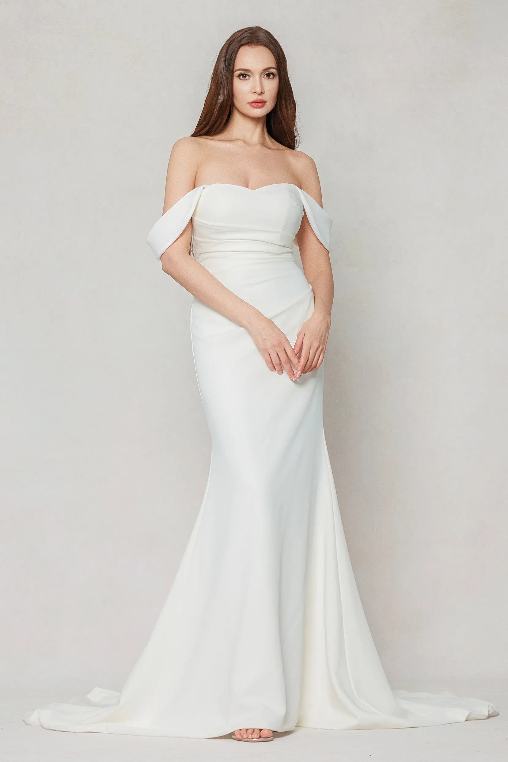 Trumpet-Mermaid Court Train Stretch Satin Wedding Dress CW3604 sold by Cocomelody product image thumbnail 4