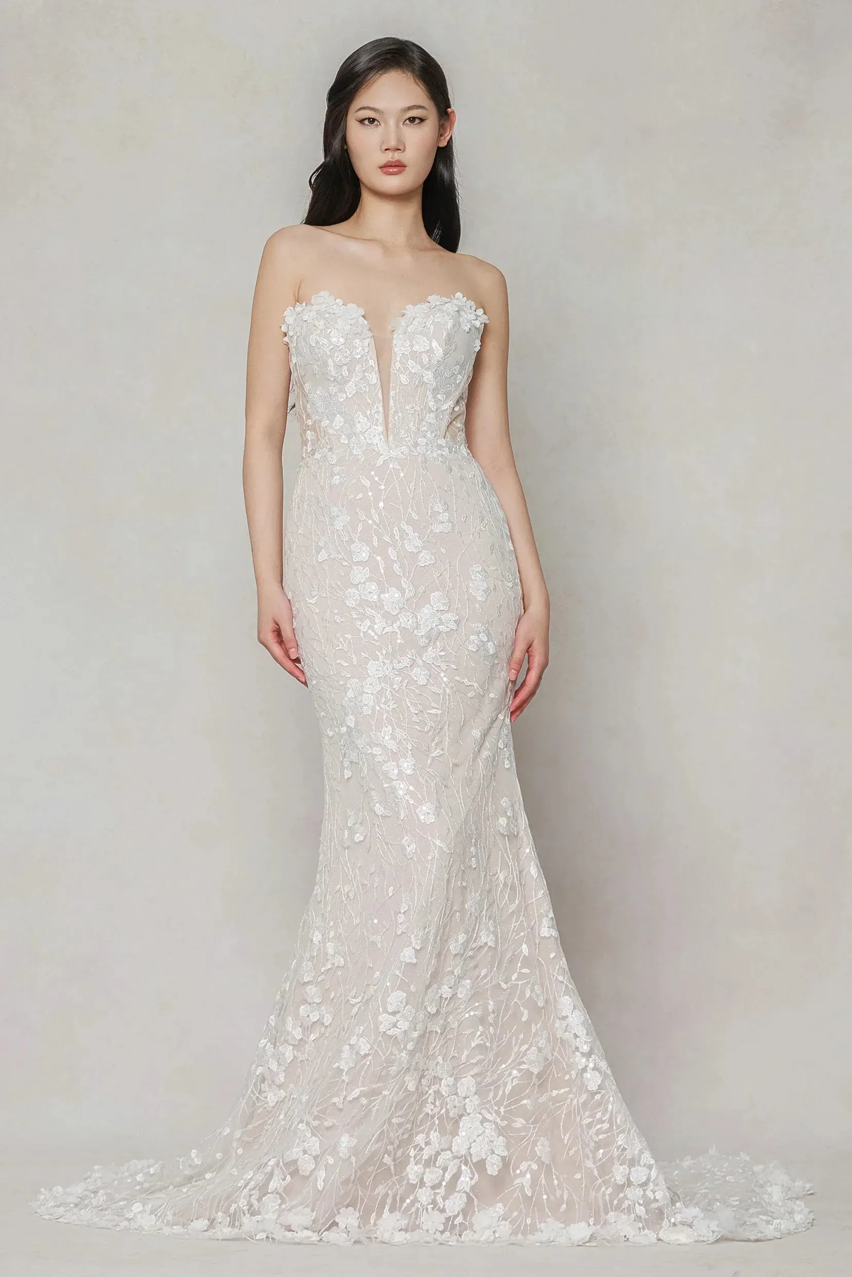 Trumpet-Mermaid Court Train Lace Wedding Dress CW3643 sold by Cocomelody product image thumbnail 3