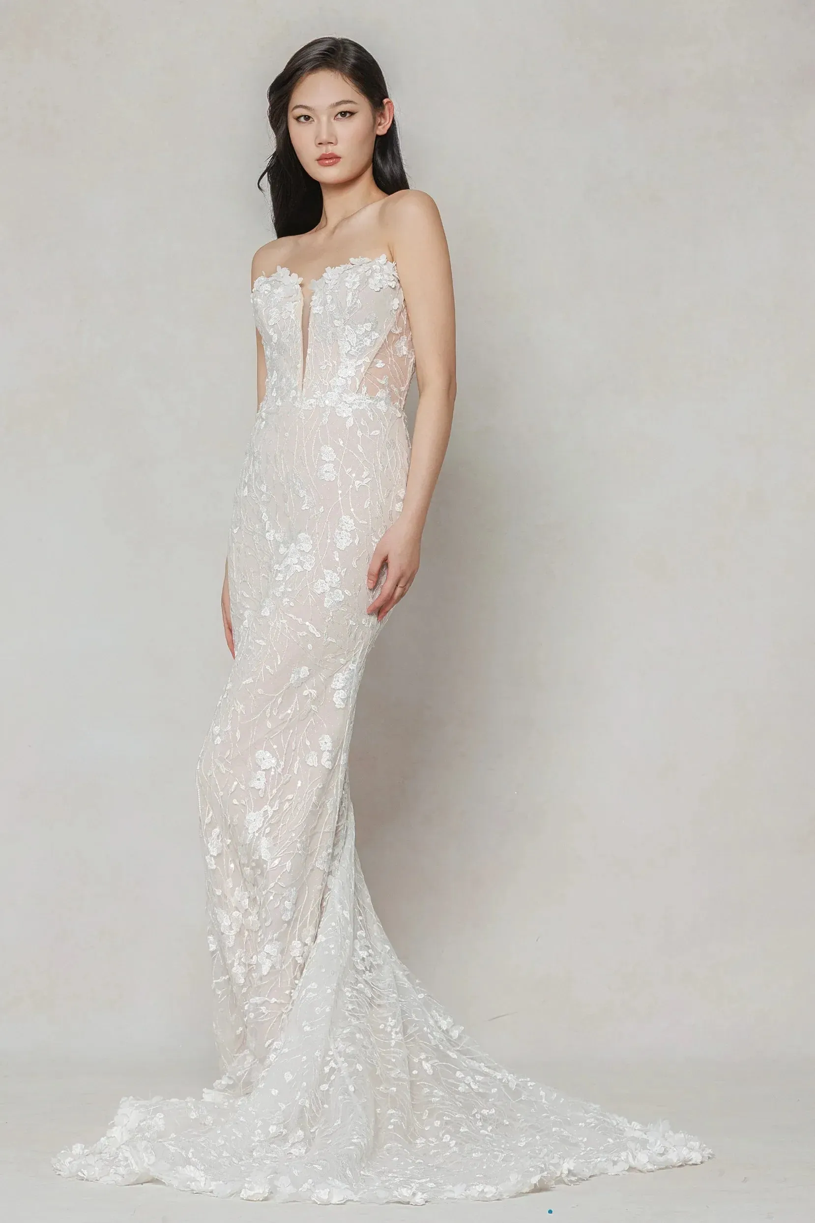 Trumpet-Mermaid Court Train Lace Wedding Dress CW3643 sold by Cocomelody product image thumbnail 4