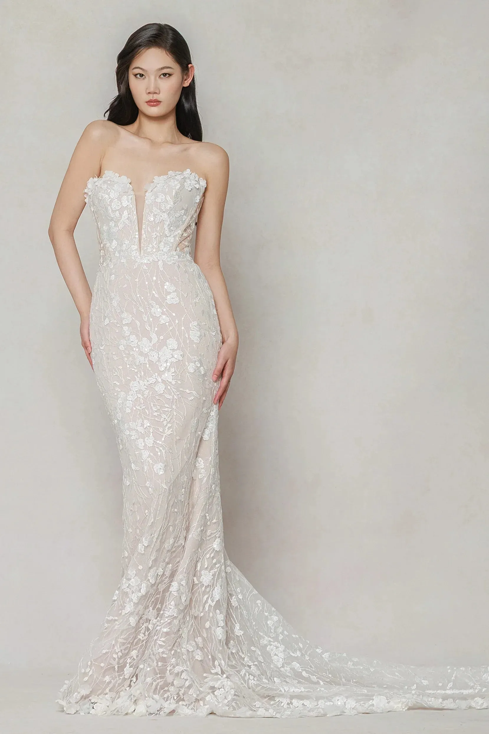 Trumpet-Mermaid Court Train Lace Wedding Dress CW3643 sold by Cocomelody product image thumbnail 5